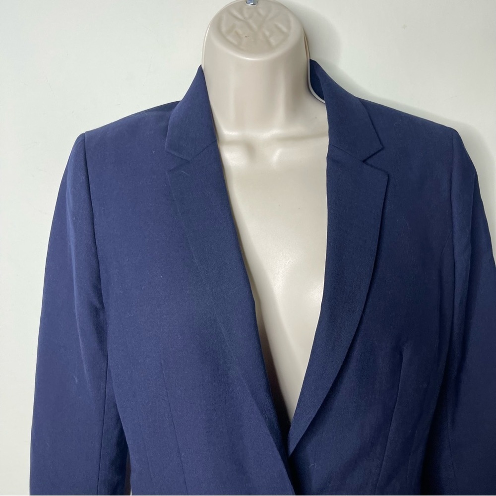 Reiss Navy Blue One Button Wool Blazer sz 6 - Picture 6 of 8